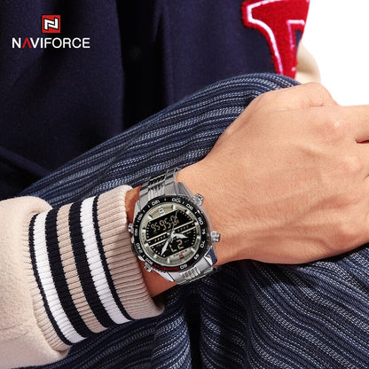 Sport Men Wrist Watch Digital Waterproof Quartz Chronograph Stainless Steel Clock Male Relogio Masculino