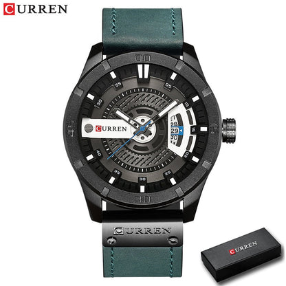 New Men Military Sports Watches Men Quartz Date Clock Man Casual Leather Wrist Watch Relogio Masculino
