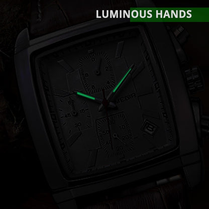 Watch Men Top Brand Luxury Rectangle Quartz Military Watches Waterproof Luminous Leather Wristwatch Men Clock