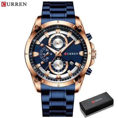 Gold Watches Men Luxury Top Brand CURREN Quartz Wristwatch Fashion Sport and Causal Business Watch Male Clock Reloj Hombres