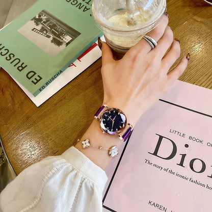 Brand Women Watches Fashion Square Ladies Quartz Watch Bracelet Set Green Dial Simple Rose Gold Mesh Luxury Women Watches