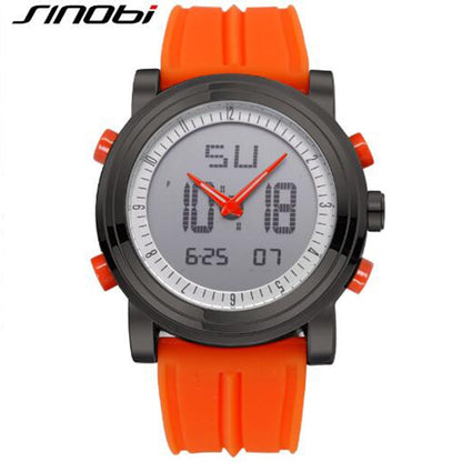 Sports Watches Men Dual Display Analog Digital LED Electronic Quartz Wristwatches Men Multifunctional Waterproof Watch