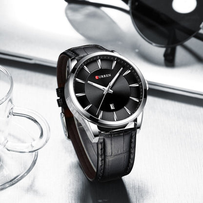 Quartz Watches for Men Leather Strap Male Wristwatches Top Luxury Brand Business Men Clock  45 mm Reloj Hombres