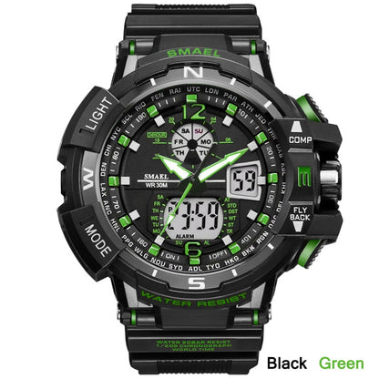 Sport Watch Men Big Dial LED Digital Quartz Wrist Watches Men Brand Luxury Digital-watch Military Army Clock Male Black Green, China