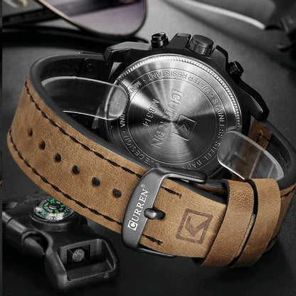 CURREN 8314 Luxury Brand Quartz Men Watch Military Waterproof Leather Strap Sport Mens Watches Fashion Casual Male Clock часы