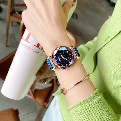Brand Women Watches Fashion Square Ladies Quartz Watch Bracelet Set Green Dial Simple Rose Gold Mesh Luxury Women Watches net blue