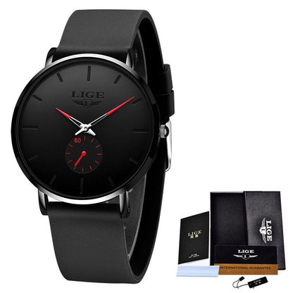 LIGE New Silicone Watches Mens Casual Fashion Sport Waterproof Clock Top Brand Luxury Quartz Men Watch