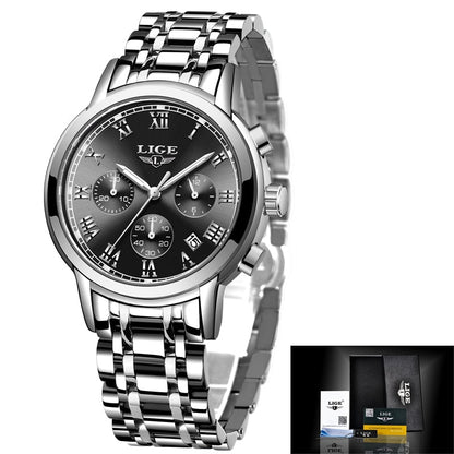 New Fashion Women Watches LIGE Top Brand Ladies Luxury Creative Steel Women Bracelet Watches Female Quartz Waterproof Watch Gift