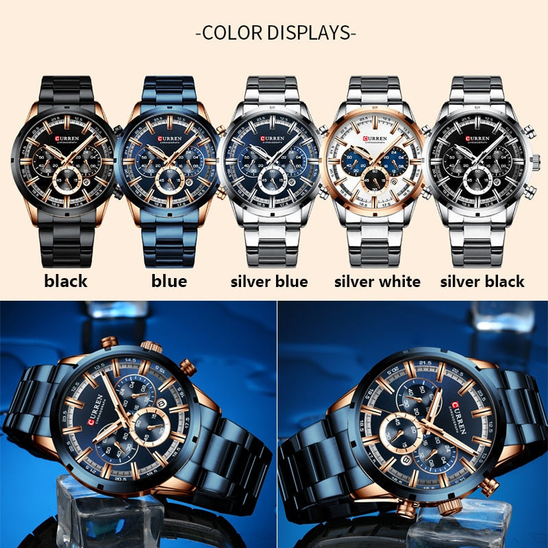 New Men Watches Top Brand Luxury Wrist Watch Quartz Clock Watch Men Waterproof Chronograph