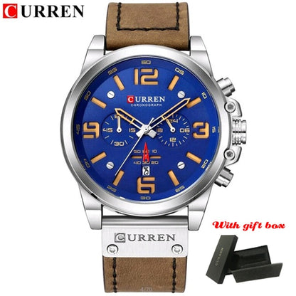 CURREN 8314 Luxury Brand Quartz Men Watch Military Waterproof Leather Strap Sport Mens Watches Fashion Casual Male Clock часы