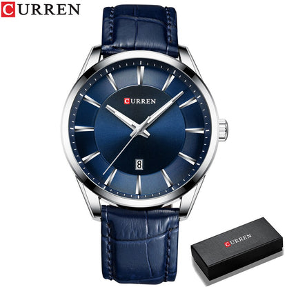 Quartz Watches for Men Leather Strap Male Wristwatches Top Luxury Brand Business Men Clock  45 mm Reloj Hombres