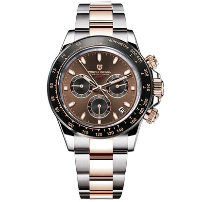 Men Watches Quartz Business Watch Men Watches Top Brand Luxury Watch Men Chronograph VK63 Reloj Hombre Chocolate, China
