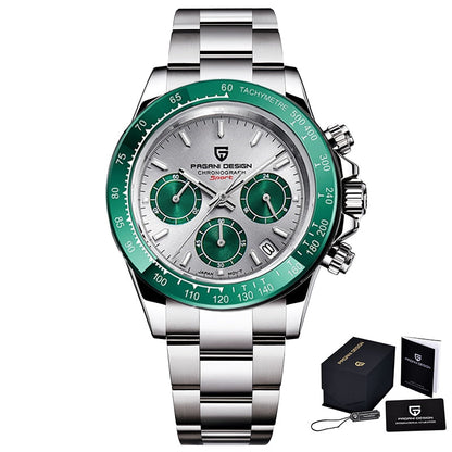 Men Watches Quartz Business Watch Men Watches Top Brand Luxury Watch Men Chronograph VK63 Reloj Hombre Green, China