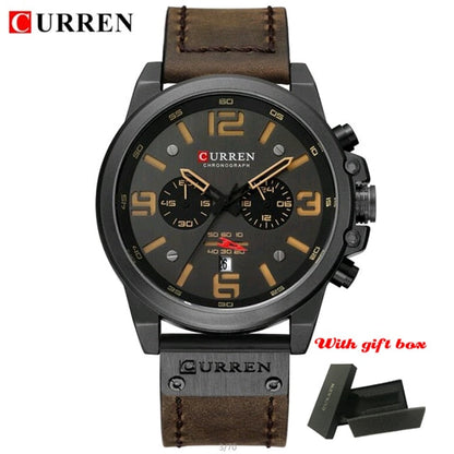 CURREN 8314 Luxury Brand Quartz Men Watch Military Waterproof Leather Strap Sport Mens Watches Fashion Casual Male Clock часы