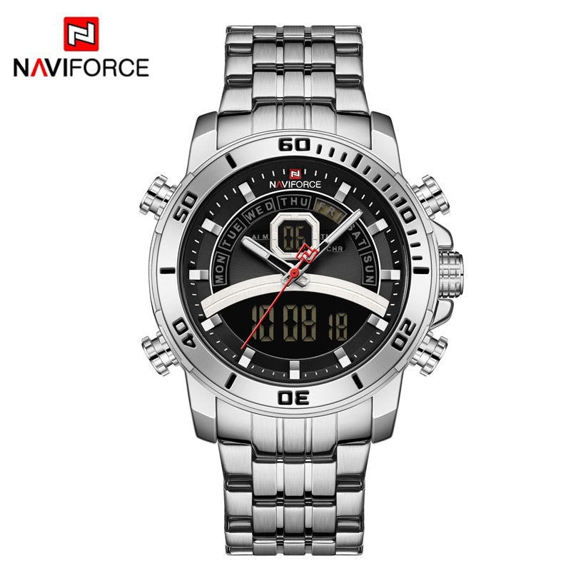 Luxury Watches For Men Fashion Business Digital Wristwatch Military Sport Quartz Man Watch Steel Band Waterproof Clock SB