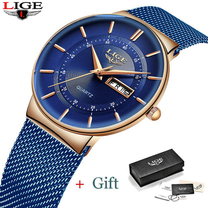 Women Watches Luxury Brand Ultra-thin Calendar Week Quartz Watch Ladies Clocks Mesh Stainless Steel Waterproof Reloj Mujer