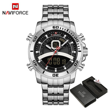 Luxury Watches For Men Fashion Business Digital Wristwatch Military Sport Quartz Man Watch Steel Band Waterproof Clock