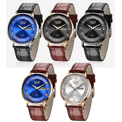 Brand LIGE Women Watch Rose Gold Montre Femme Women  Ultra-thin Fashion Relojes Para Mujer Luxury Lady Wrist Watches Reloj Mujer