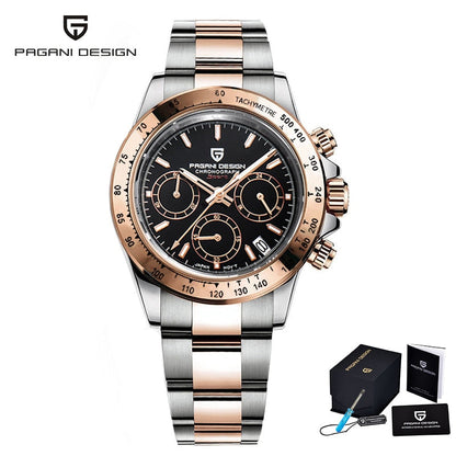 Men Watches Quartz Business Watch Men Watches Top Brand Luxury Watch Men Chronograph VK63 Reloj Hombre Gold Black, China