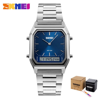 Men Digital Dual Time Sports Chronograph 3 bar Waterproof Quartz Wristwatches relogio masculino 1220