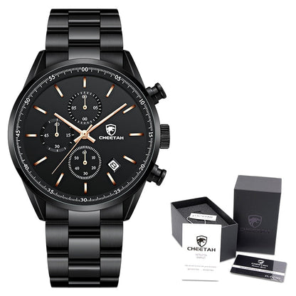 Men Top Brand Luxury Fashion Business Quartz Men Wristwatch Stainless Steel Waterproof Sports Clock B RG With Box