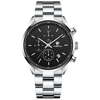 Men Top Brand Luxury Fashion Business Quartz Men Wristwatch Stainless Steel Waterproof Sports Clock Silver Black