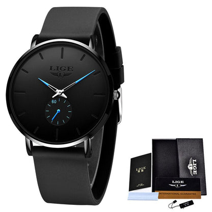 LIGE New Silicone Watches Mens Casual Fashion Sport Waterproof Clock Top Brand Luxury Quartz Men Watch