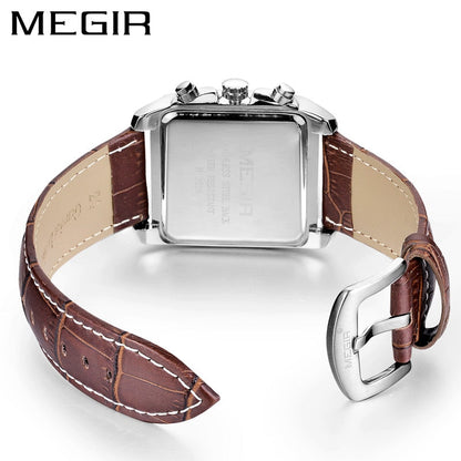 Watch Men Top Brand Luxury Rectangle Quartz Military Watches Waterproof Luminous Leather Wristwatch Men Clock
