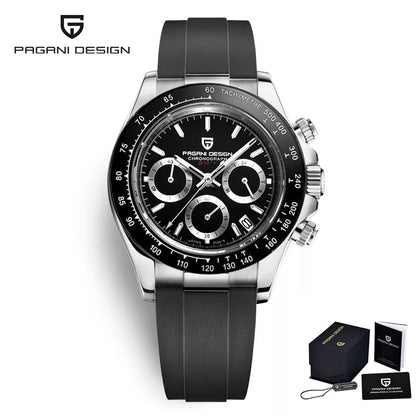 Men Watches Quartz Business Watch Men Watches Top Brand Luxury Watch Men Chronograph VK63 Reloj Hombre Black 1, China