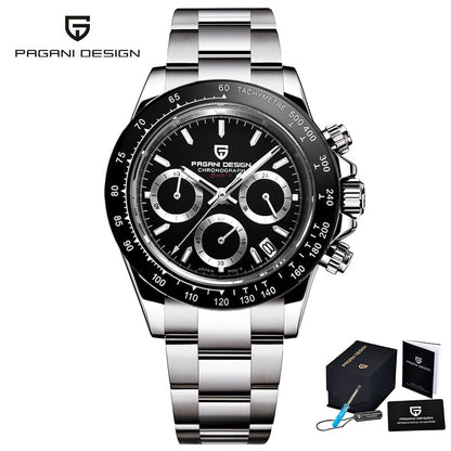 Men Watches Quartz Business Watch Men Watches Top Brand Luxury Watch Men Chronograph VK63 Reloj Hombre Black, China