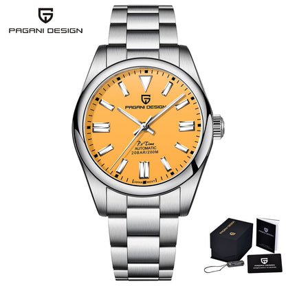 New Men Pagani Design Automatic Watch Stainless Steel Simple Mechanical Wrist watch Japanese Sports Luxury Sapphire Glass Clock