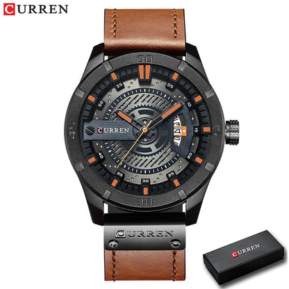 New Men Military Sports Watches Men Quartz Date Clock Man Casual Leather Wrist Watch Relogio Masculino