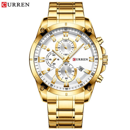 Gold Watches Men Luxury Top Brand CURREN Quartz Wristwatch Fashion Sport and Causal Business Watch Male Clock Reloj Hombres