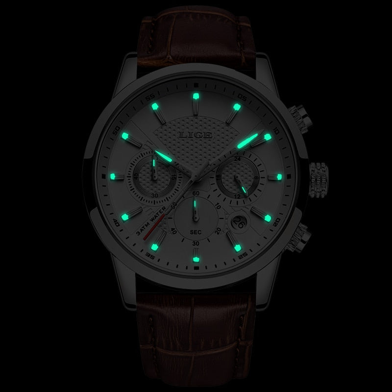 Watch Men Fashion Sports Quartz Clocks Mens Watches Top Brand Leather Military Waterproof Date Watch Relogio Masculino