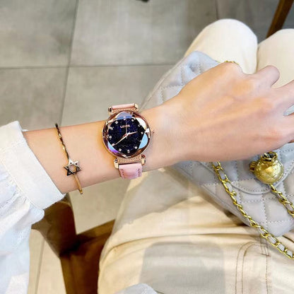 Brand Women Watches Fashion Square Ladies Quartz Watch Bracelet Set Green Dial Simple Rose Gold Mesh Luxury Women Watches