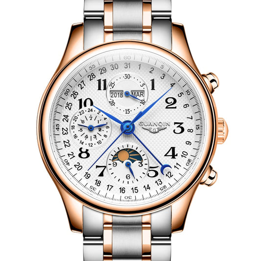 Automatic Watch Men Sapphire Multifunction Lunar Phase Men Watch Waterproof  Perpetual calendar Men Mechanical Watches