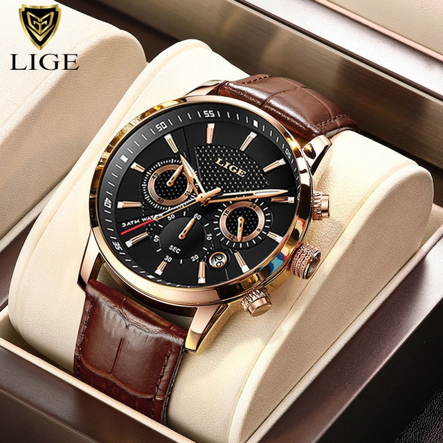 Watch Men Fashion Sports Quartz Clocks Mens Watches Top Brand Leather Military Waterproof Date Watch Relogio Masculino
