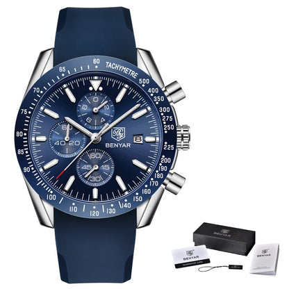 Men Watches Brand Luxury Silicone Strap Waterproof Sport Quartz Chronograph Military Watch Men Clock Relogio Masculino