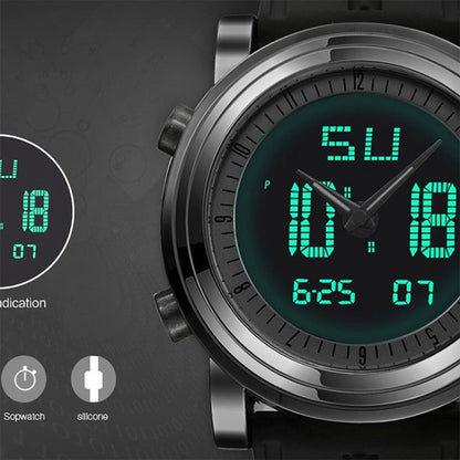 Sports Watches Men Dual Display Analog Digital LED Electronic Quartz Wristwatches Men Multifunctional Waterproof Watch