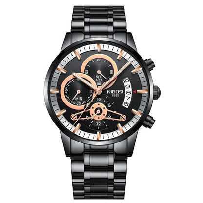 Quartz Watch Men Gold Black Mens Watches Top Brand Luxury Chronograph Sports Watches Luminous Waterproof