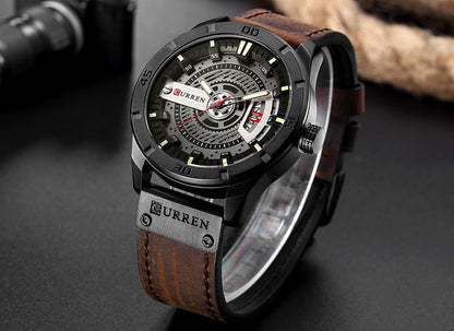 New Men Military Sports Watches Men Quartz Date Clock Man Casual Leather Wrist Watch Relogio Masculino