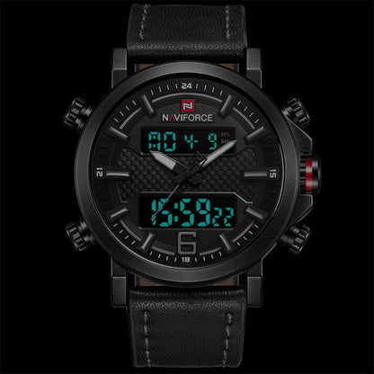 Men Sports Watches Men Quartz LED Digital Clock Top Brand Luxury Male Fashion Leather Waterproof Military Wrist Watch