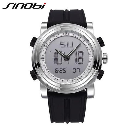 Sports Watches Men Dual Display Analog Digital LED Electronic Quartz Wristwatches Men Multifunctional Waterproof Watch