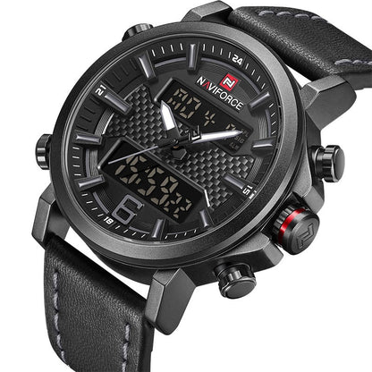 Men Sports Watches Men Quartz LED Digital Clock Top Brand Luxury Male Fashion Leather Waterproof Military Wrist Watch
