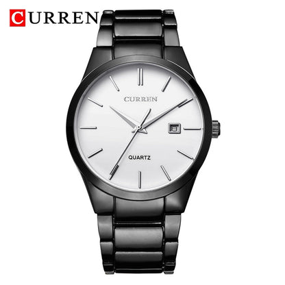 Men Watch Waterproof Simple Fashion Stainless Steel Strap Quartz