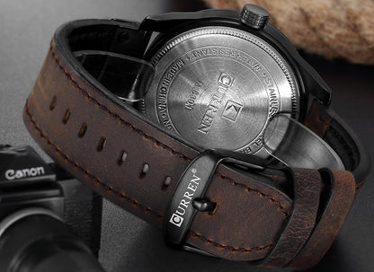 New Men Military Sports Watches Men Quartz Date Clock Man Casual Leather Wrist Watch Relogio Masculino