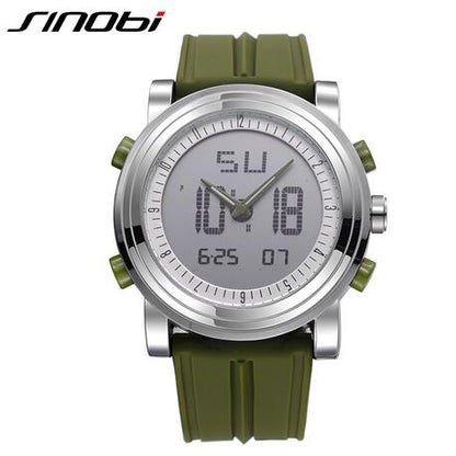 Sports Watches Men Dual Display Analog Digital LED Electronic Quartz Wristwatches Men Multifunctional Waterproof Watch