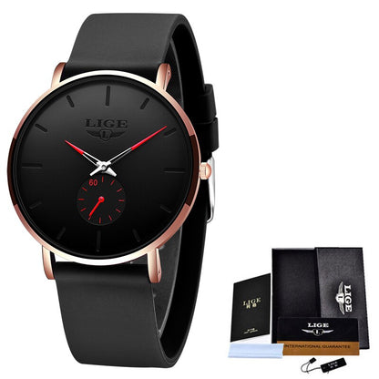 LIGE New Silicone Watches Mens Casual Fashion Sport Waterproof Clock Top Brand Luxury Quartz Men Watch
