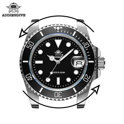 New Fashion Watch Stainless Steel Diver Watch 200M C3Super Luminous Sport Stainless Steel Watch
