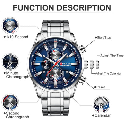 New Watches for Men Top Luxury Brand Quartz Men Watch Sport Waterproof Wrist Watches Chronograph Date Relogio Masculino
